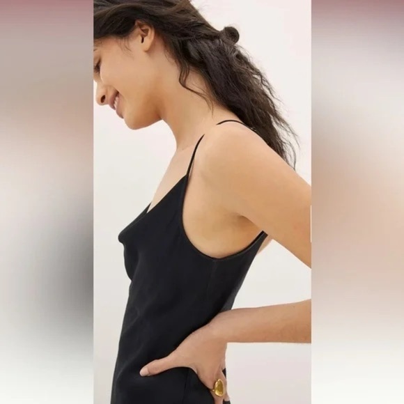 EUC - Anthropologie Elyse Slip Dress - Size L - Black - Picture 6 of 9